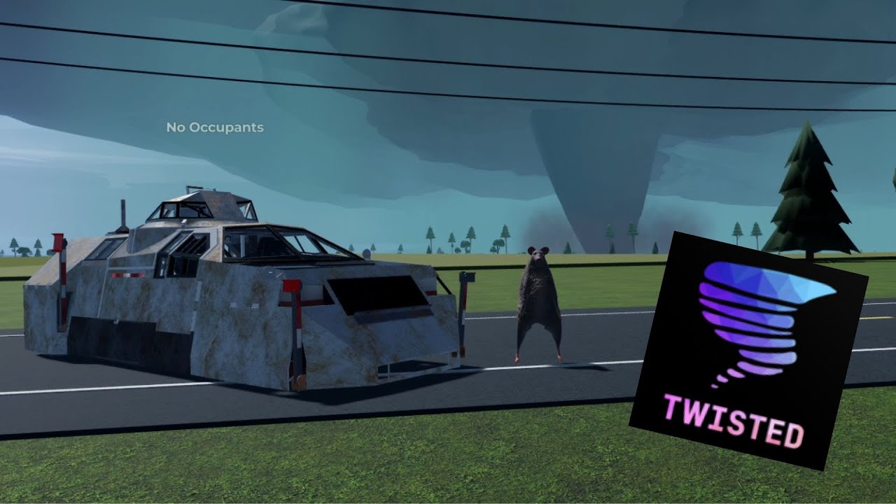 Interceptor parked in front of a tornado